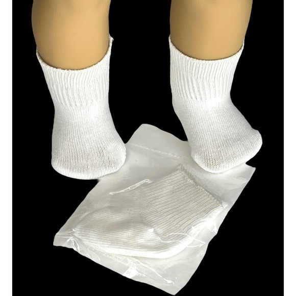 NEW American Girl Doll WHITE ANKLE SOCKS Logan Molly Emily Nellie Samantha Kit - Picture 2 of 6